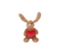 Steiff Conejo Hoppie con corazón, 16 cm, marrón, Peluche con Orejas caídas, Suave y Esponjoso Peluche para acurrucarse y Jugar, Juguete de Peluche para niñas y niños, Lavable a máquina