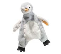 Steiff Peluche Mantita Pingüino Lio, Peluche Adorable, para niños y niñas, bebés a Partir de 0 Meses, Friends, Peluche 26 cm, Gris Claro, 242823