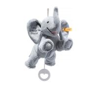 Steiff Peluche Musical Elefante Ellie My First, Peluche Adorable, para niños y niñas, bebés a Partir de 0 Meses, Friends, Juguete, 25 cm, Gris Claro, 242731
