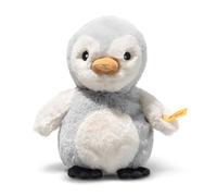 Steiff Peluche Pingüino Lio con sonajero, Peluche Adorable, niños y niñas, bebés de 0 Meses, Friends, Peluche 14 cm, pequeño, Gris Claro, 242816