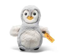 Steiff Peluche Pingüino Lio, con sonajero, Peluche Adorable, niños y niñas, bebés de 0 Meses, Friends, Peluche 11 cm, pequeño, Gris Claro, 242830
