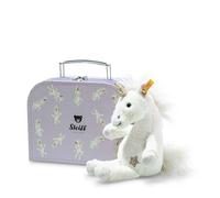 Steiff Peluche Unicornio articulado Unica en Maleta, Peluche Adorable, para niños y niñas, Friends, Peluche 20 cm, Blanco, 708015