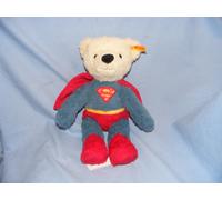 Steiff Oso de Peluche Superman de 29 cm, Multicolor, superhéroe, Ideal para niños y Aficionados, Oso de Peluche con Aspecto de Superman, de Peluche Suave, Lavable a máquina