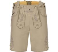 Steigenhöfer Manufaktur Lukas - Pantalones cortos bávaros de Softshell para hombre con tirantes - Traje de Lederhosen para Oktoberfest, Beige, 30