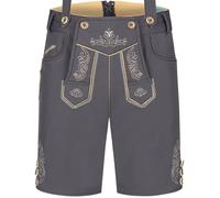 Steigenhöfer Manufaktur Lukas - Pantalones cortos bávaros de Softshell para hombre con tirantes - Traje de Lederhosen para Oktoberfest, Antracita, 42