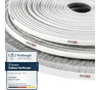 STEIGNER 5m Junta de cepillo autoadhesiva GRIS, Cepillo a prueba de polvo, Tira de sellado, alturae 8 mm