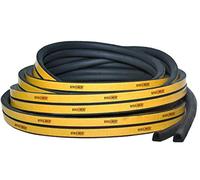 STEIGNER Junta Autoadhesiva de Caucho SD-54 1m Negro 12x10mm Perfil de Caucho, Poroso Junta para Ventanas y Puertas y Garaje