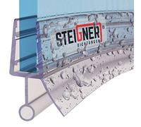 STEIGNER Junta de Ducha, Junta de Sellado, 40 cm, Espesor del Vidrio 3,5/4/5 mm, Junta Semicircular PVC, UK18
