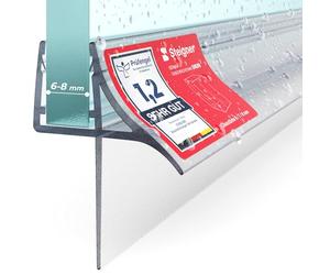 STEIGNER Junta mampara ducha 80cm UK09 (1 ud.) transparente - Junta vertical para ducha angular, en nicho o pentagonal con puerta 6-8 mm - Protección contra fugas, Ajuste perfecto, Material duradero