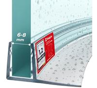 STEIGNER Junta mampara ducha curvada UK02 190 cm (1 ud.) transparente - Junta vertical para ducha semicircular o cuarto de círculo con puerta 6-8 mm - Material flexible, Impermeable, Fácil instalación