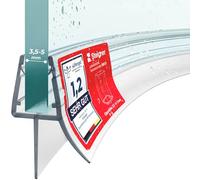 STEIGNER Junta mampara ducha curvada UK13 190 cm (1 ud.) transparente - Junta vertical para ducha semicircular o cuarto de círculo con puerta 3,5-5 mm - Material flexible, Protección contra fugas