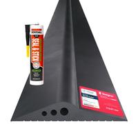 STEIGNER Umbral garaje 1,5m EPDM negro 20mm x 112mm SGD02 - Kit aislante con 1x adhesivo montaje y junta para puerta garaje adaptable a varios tipos de puertas - Barrera anti inundaciones