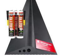 STEIGNER Umbral garaje 6,5m EPDM negro 20mm x 112mm SGD02 - Kit isolant avec 3x colle montage et joint porte garage pour différents types de portes - Seuil tempête, anti-courant d’air