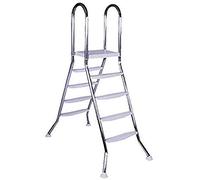 STEINBACH 018025 - Escalera para Piscina (4 + 4 peldaños, Altura de 120 cm, Barra de 135 cm, diámetro de 43 mm)