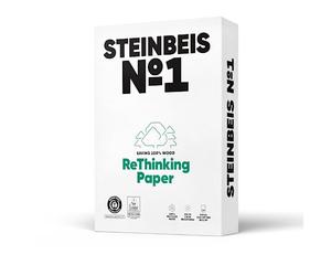 STEINBEIS N1, Papel 100% reciclado, A4, 80 g/m2, caja 5 paquetes (2500 hojas)