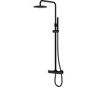 Steinberg 100 conjunto de ducha a pared con termostato con rociador con efecto lluvia negro 1002721S