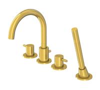 Steinberg Mezclador de bañera serie 100, montaje en el borde de la bañera, 4 orificios, proyección: 192 mm, 1002400BG, Color: Oro cepillado