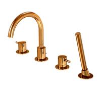 Steinberg Mezclador de bañera serie 100, montaje en el borde de la bañera, 4 orificios, proyección: 192 mm, 1002400RG, Color: Oro rosa