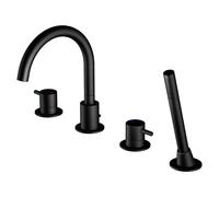 Steinberg Mezclador de bañera serie 100, montaje en el borde de la bañera, 4 orificios, proyección: 192 mm, 1002400S, Color: negro mate