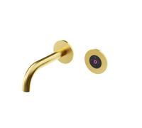 Steinberg Serie 100 mezclador mural para lavabo, control electrónico de volumen y temperatura, proyección de 195 mm, 1001814EBG, Color: Oro cepillado