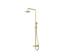 Steinberg Serie 100 sistema de ducha, termostato, ducha de lluvia redonda, ducha de mano, 10027212BG, Color: Oro cepillado