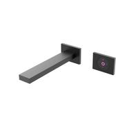 Steinberg Serie 160 mezclador mural para lavabo, control totalmente electrónico de volumen y temperatura, proyección 205mm, 1601814ES, Color: negro mate