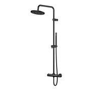 Steinberg Serie 171 sistema de ducha, juego completo incl. termostato, cabezal y teleducha, 1712721S, Color: negro mate