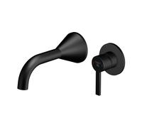 Steinberg Serie 315 Mezclador monomando de pared para lavabo, juego premontado, proyección de 200 mm, 31518143S, Color: negro mate