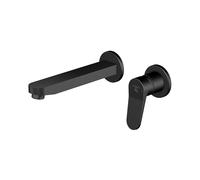 Steinberg Serie 340 Mezclador mural de lavabo, proyección de 200 mm, para instalación oculta, 34018143S, Color: Negro Mate