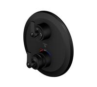 Steinberg Serie 350 grifería para ducha y bañera, conjunto listo para montar, termostato oculto, 2 consumidores, 35041333S, Color: negro