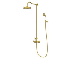 Steinberg Serie 350 sistema de ducha, juego completo con termostato, 3502721BG, Color: Oro cepillado
