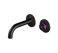 Steinberg Serie 390 grifería de lavabo, iflow, totalmente electrónico, oculto, alcance 169mm, 3901810S, Color: negro mate