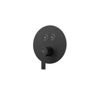 Steinberg Serie 390 Juego listo para montar, para mezclador de baño/ducha, pushtronic, para 2 consumidores, redondo, 39023223S, Color: negro mate