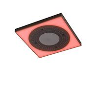Steinberg Serie 390 Sensual Rain panel de lluvia, con iluminación LED, 600x600mm, EasyClean, 2 chorros, empotrado en techo, 3906630S, Color: negro mate