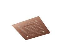 Steinberg Serie 390 Sensual Rain panel de lluvia, iluminación LED, juego completo, 3 chorros, Easy-Clean, 600x600mm, 3906620BC, Color: cobre cepillado