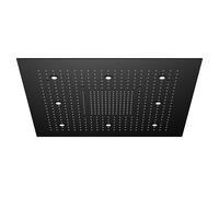 Steinberg Serie 390 Sensual Rain panel de lluvia, iluminación LED, juego completo, 3 chorros, Easy-Clean, 800x800mm, 3906680S, Color: negro mate