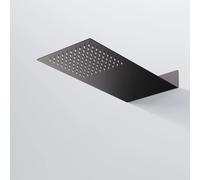 Steinberg Serie 390 Wall Rain ducha de techo, conexión directa a la pared, Easy-Clean, ultraplana 2mm, 430x200x60mm, 3901620S, Color: Negro mate