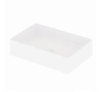 Steinberg Serie 440 lavabo sobre encimera, angular, 600x400x145mm, SOLIDSurface, sin agujero para grifo, sin rebosadero, 4407110W, Color: Blanco mate