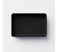 Steinberg Serie 440 lavabo sobre encimera, angular, sin rebosadero, 590x395x120mm, SOLIDSurface, 4407140S, Color: negro mate