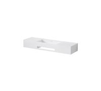 Steinberg Serie 443 Lavabo mural, 2 cajones, con toallero, 1400x400x200mm, 1 agujero para grifo, con rebosadero, SOLIDSurface, 4437240W