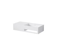 Steinberg Serie 443 Lavabo mural, extraíble a la izquierda, toallero a la derecha, 900x400x200mm, 1 agujero para grifo, con rebosadero, SOLIDSurface, 4437205W