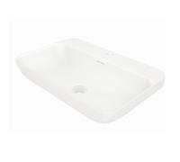 Steinberg Serie 449 Lavabo mural, 600x400x120mm, SOLIDSurface, 1 agujero para grifo, con rebosadero, 4497300W, Color: Blanco mate