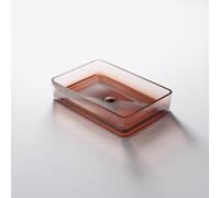 Steinberg Serie 489 lavabo sobre encimera, rectangular, de poliresina, con tapón de desagüe, 550x550x360mm, 489701035, Color: Albaricoque
