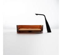 Steinberg Serie 489 lavabo sobre encimera, rectangular, de poliresina, con tapón de desagüe, 550x550x360mm, 489701033, Color: Granate