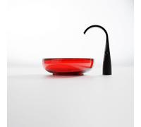 Steinberg Serie 489 lavabo sobre encimera, redondo, de poliresina, con tapón de desagüe, 400x400x140mm, 489601034, Color: Ruby