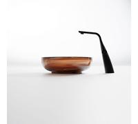 Steinberg Serie 489 lavabo sobre encimera, redondo, de poliresina, con tapón de desagüe, 400x400x140mm, 489601033, Color: Granate