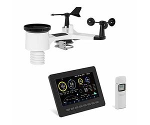 Steinberg Systems Estación Meteorológica WiFi Instalación Climática SBS-WS-500 (Alcance de 100 m, LCD 7", con Puerto USB, Sensor para Interiores)