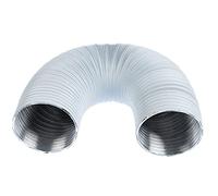 Steinberg14 Blanco Ø 100mm Tubo Redondo Flexible y Extensible Hasta 1.5m de Aluminio, para Campana de Extractor, Ventilación y Acondicionado de Aire