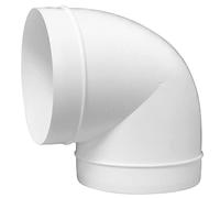 Steinberg14 Codo de tubo 90 grados 150mm - Blanco Conector de tubo PVC - Plástico Codo de tubo de ventilación para sistemas de ventilación redondos - Conector de canal Conector de codo Conector