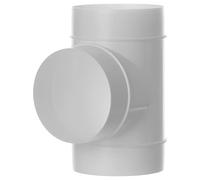 Steinberg14 Conector de tubo en T de 125 mm - blanco PVC conector - Conector de plástico para tubo de ventilación redondo - Conector de conducto de ventilación